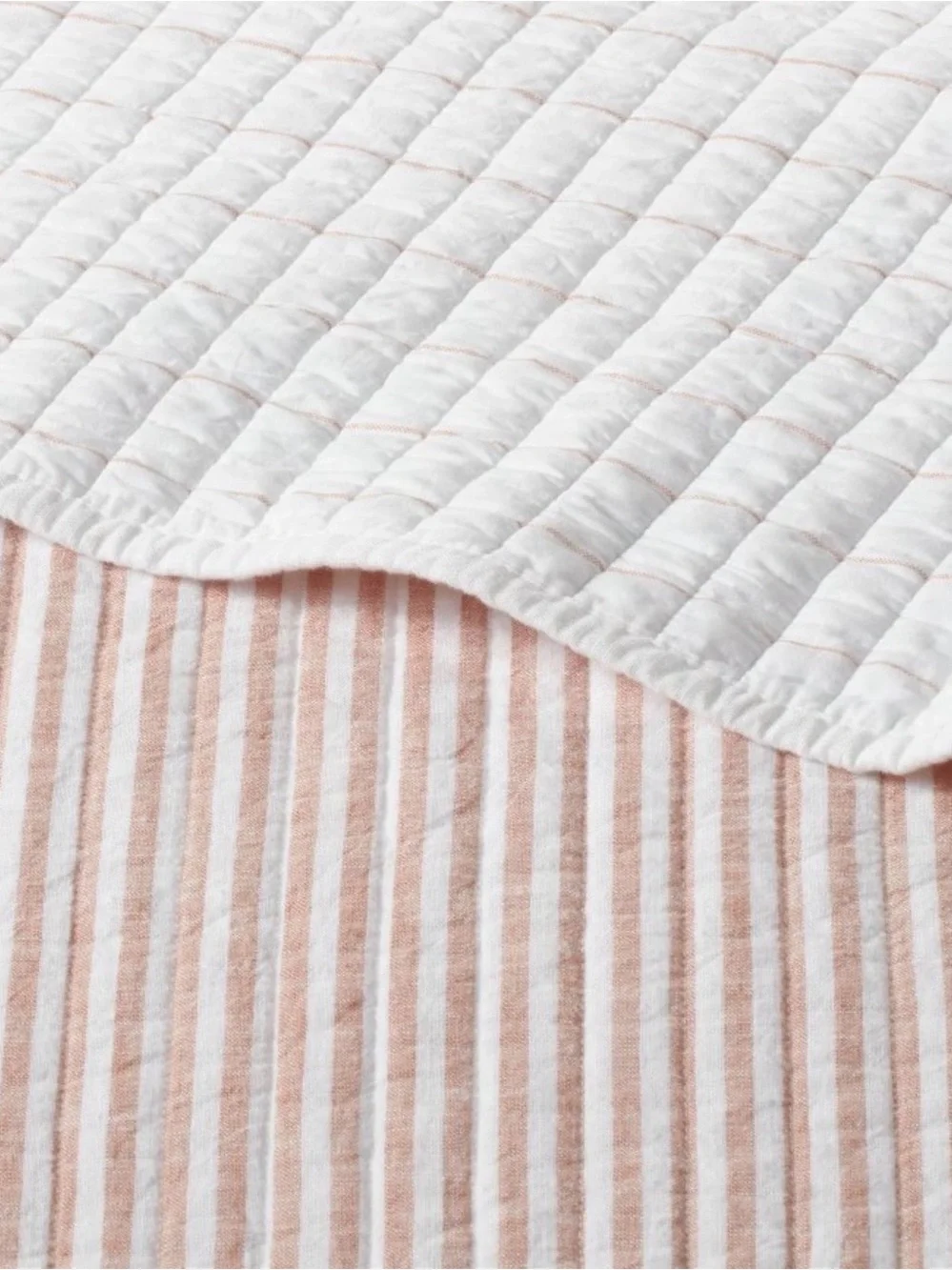 King Reversible Cotton Stripe Quilt Terracotta - Threshold New in Packaging